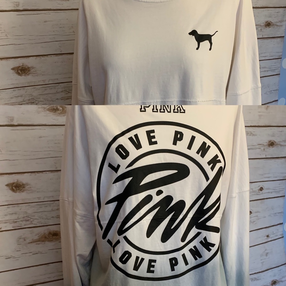 VS PINK Oversized Long Sleeve Dip-Dyed Shirt